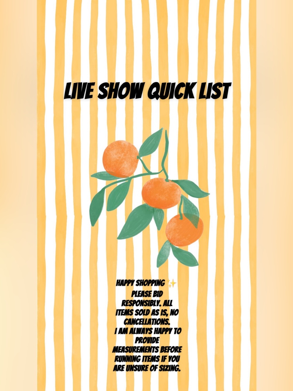 Live Show Quick List